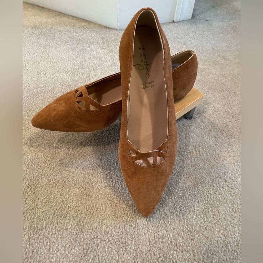 Ladies riccardo boccia leather suede flats